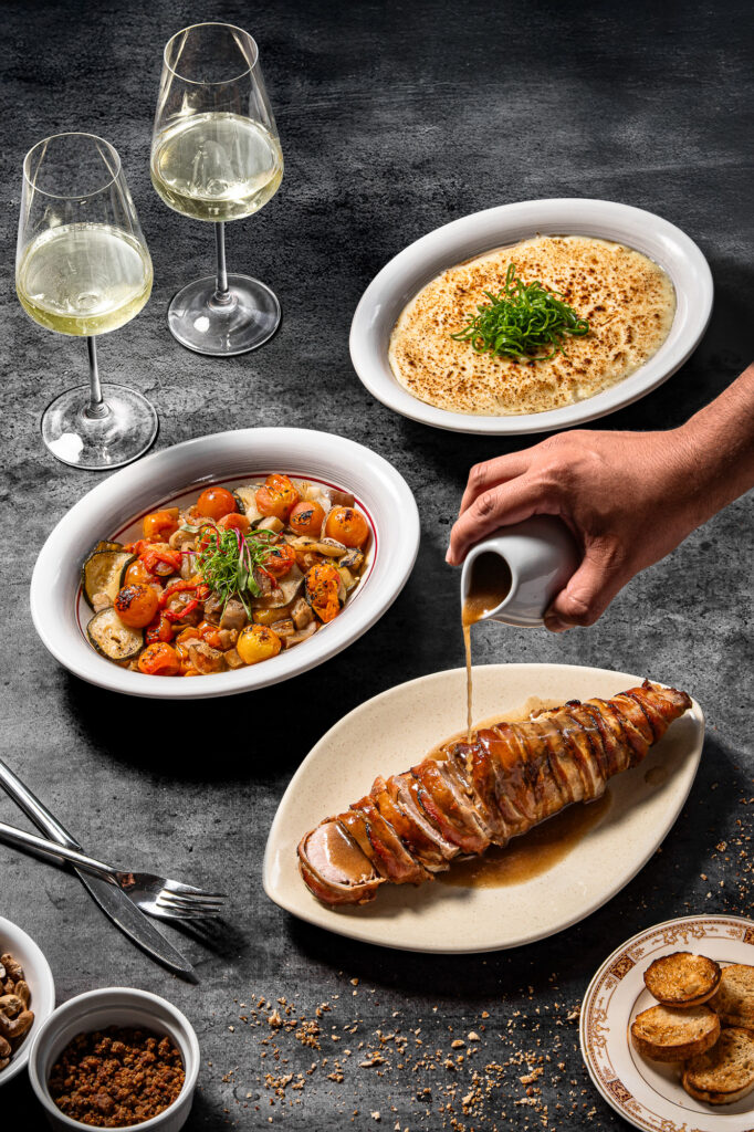 Fotografía Gastronómica de Solomillo, Ratatouille y Souffle de Papa